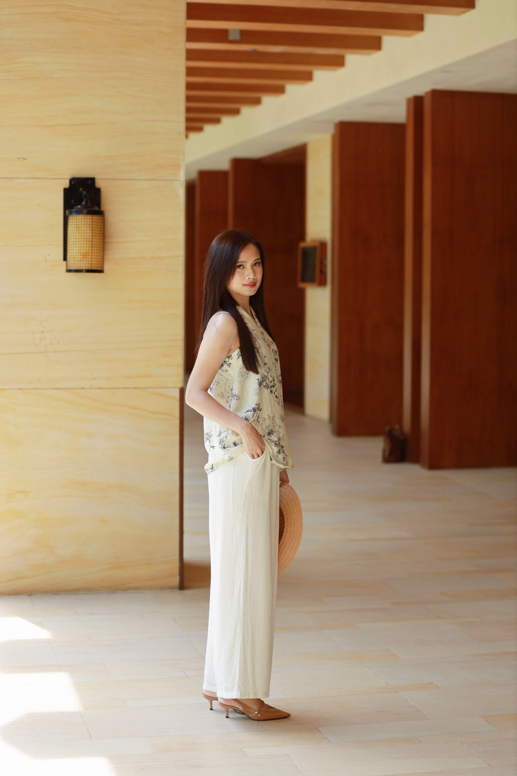 Muse Floral Top Beige