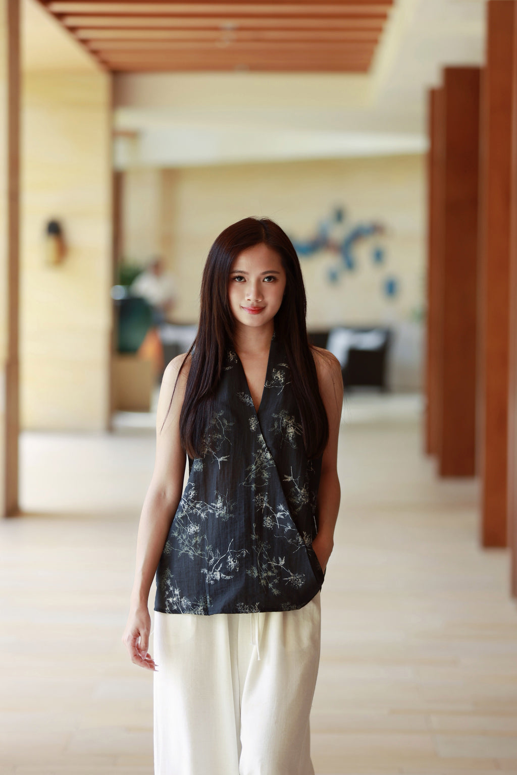 Muse Floral Top Black
