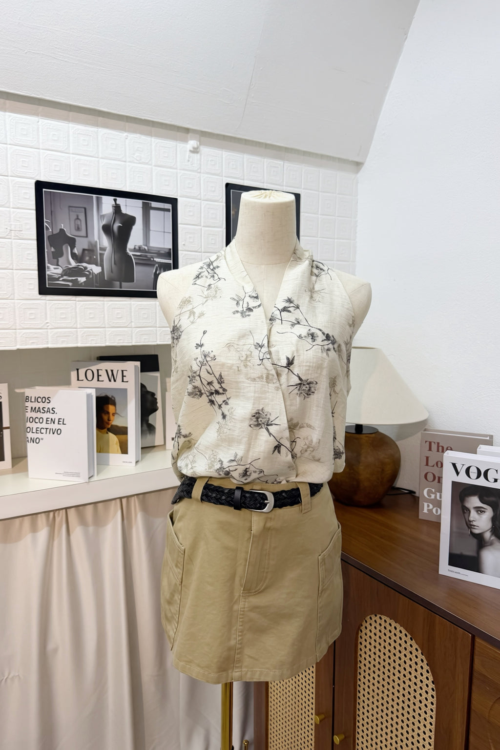 Muse Floral Top Beige