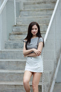 One Shoulder Top Grey